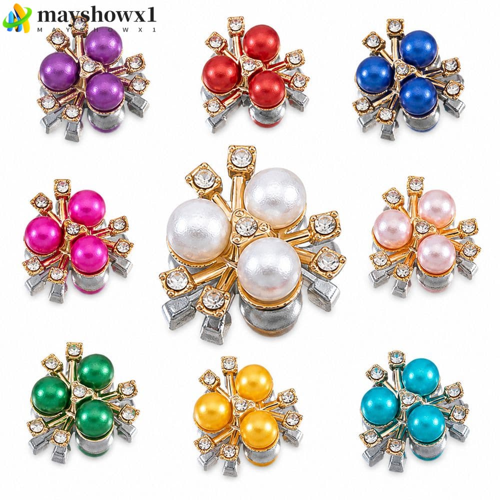 MAYSHOWX1 20 Peças Botão De Strass Flor , Acessórios De Cabelo Botões Florais , Grampos Cristal