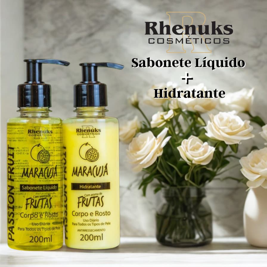 KIT Sabonete + Hidratante MARACUJA Corpo e Rosto - RHENUKS