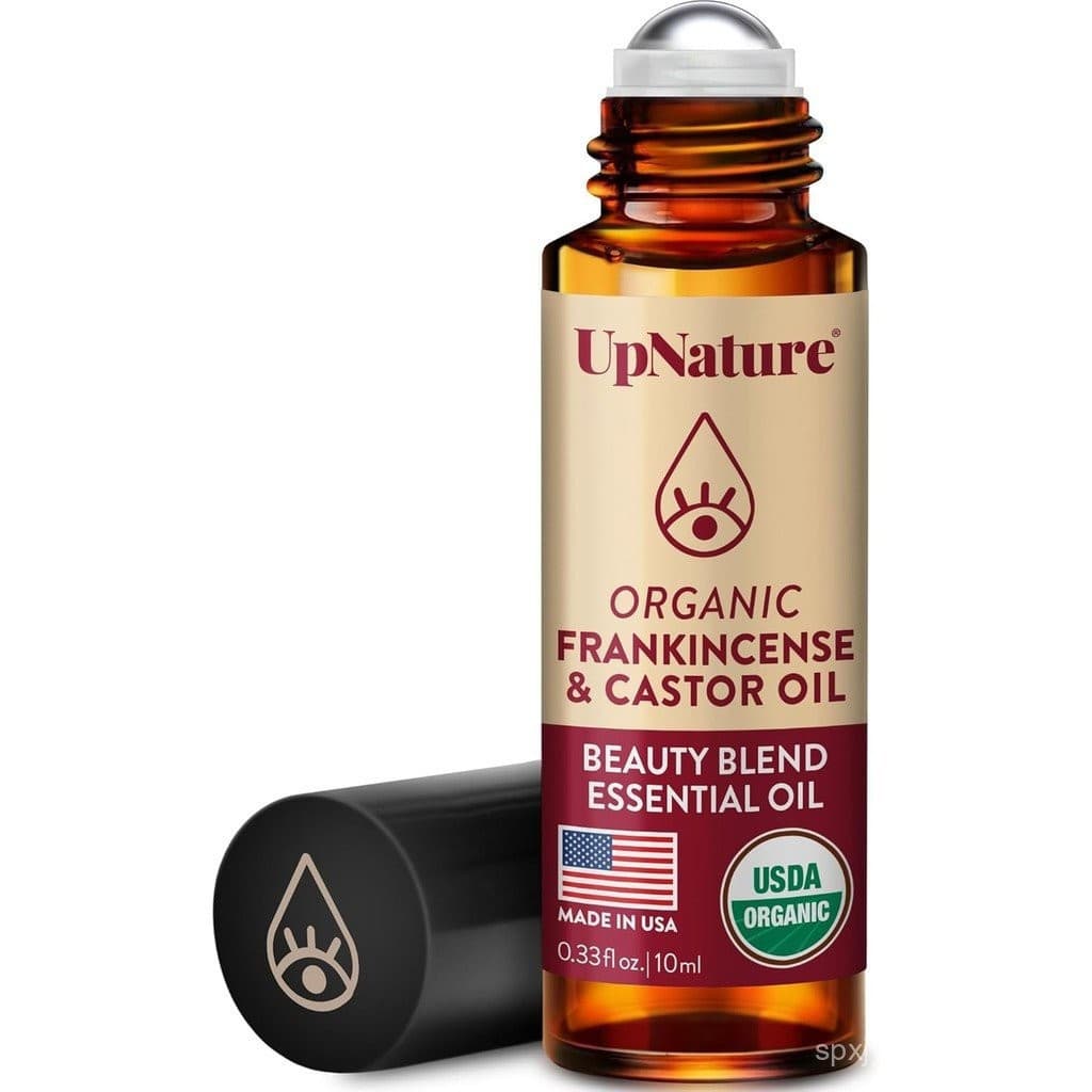 UpNature Óleo de Rícino Orgânico e Incenso Roll-On – Óleo de Rícino 100% Puro Sem Hexano e Incenso, Roll-On para a Área