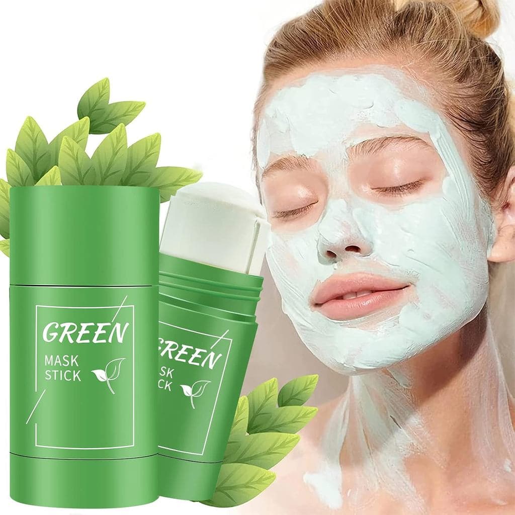 Máscara de Limpeza em Bastão de Chá Verde, Máscara Sólida, Argila de Limpeza Profunda, Máscara Facial de Chá Verde, Remo