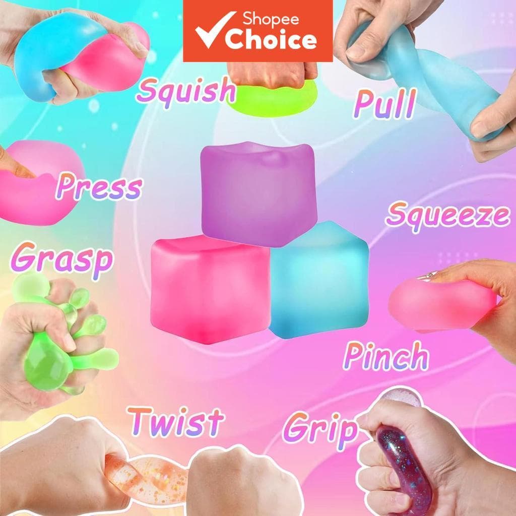 Brinquedos Lamados Que Aumentam Lentamente Bolas De Pressão De Gelo , Bola De Lama Preenchida Com Gel Sensorial Para Alí