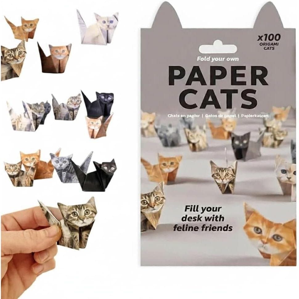 Gatos de Papel DIY - Papel de Origami de Alta Qualidade para Montar Figuras de Gatos Fofos, Artesanato para Alívio do Es