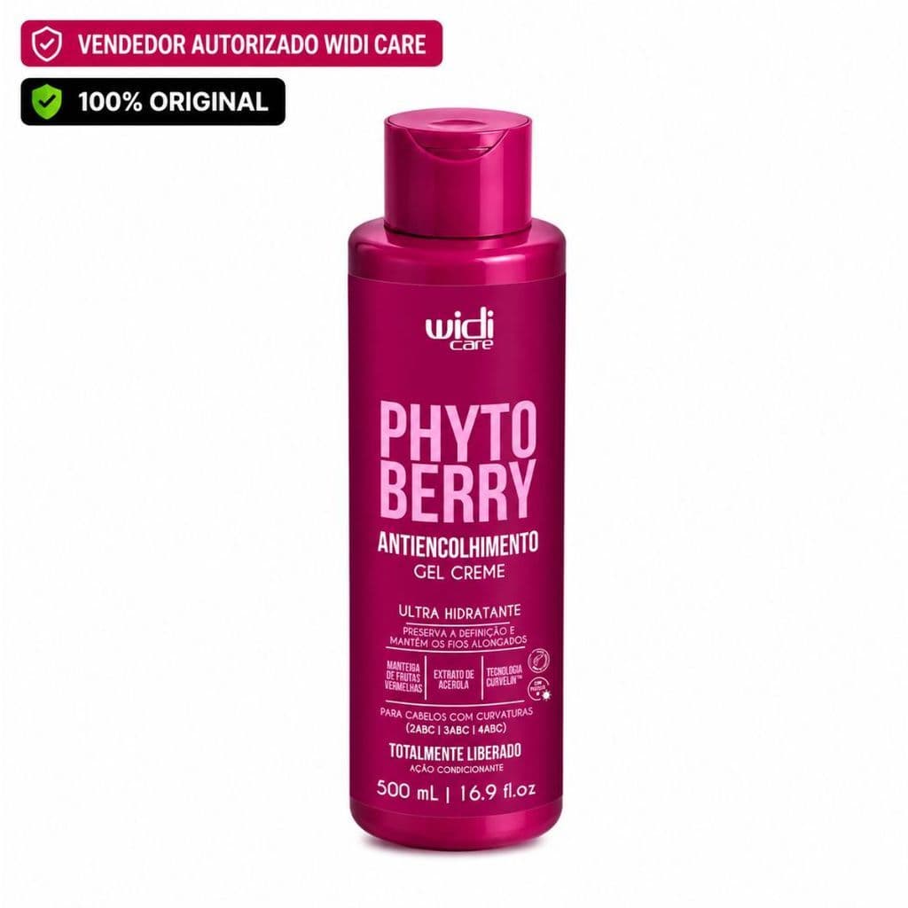 Gel Creme Antiencolhimento Widi Care | PhytoBerry | Ultra Hidratante | Ação Condicionante - 500ml