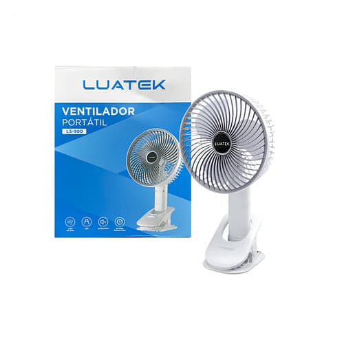 VENTILADOR DE MESA PORTATIL RECARREGAVEL LUATEK LS-980