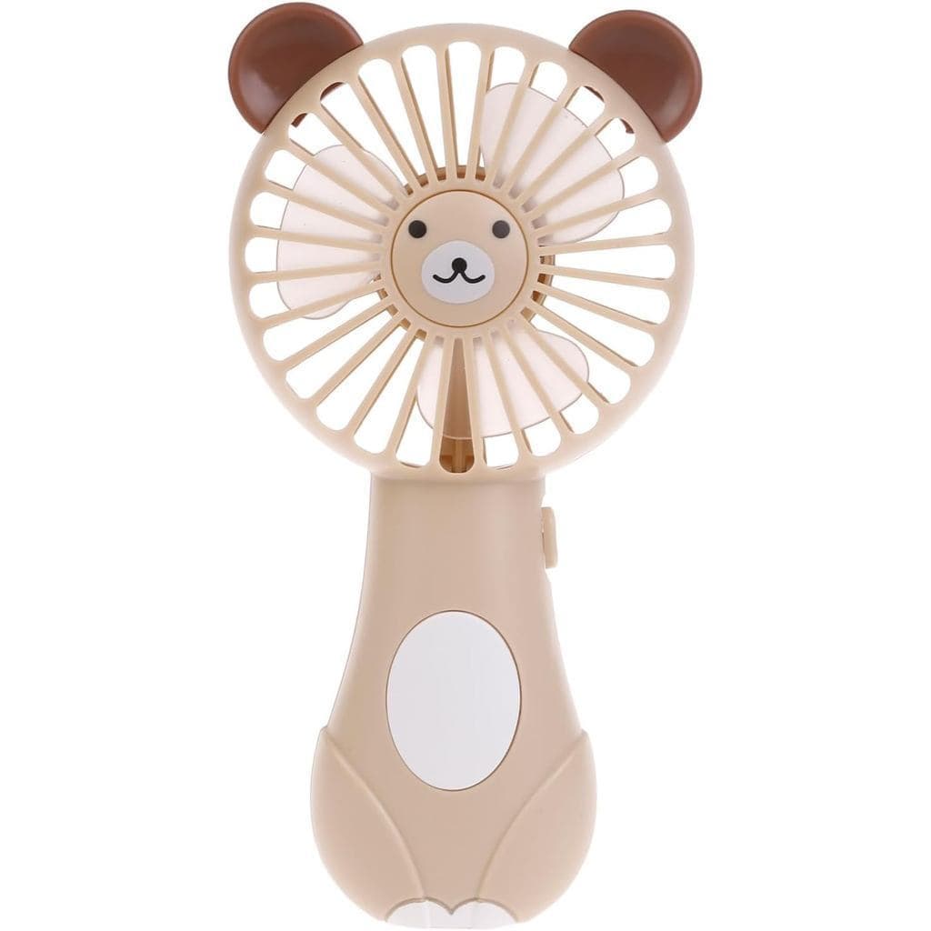 Ventilador portátil com padrão de desenho animado, adequado para estudantes, ventilador de mão, alimentado por pilhas AA