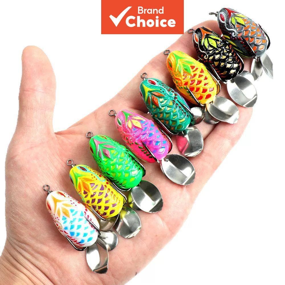 Iscas de pesca com duas hélices, pernas de sapo, iscas duras, anzol simples 5,7g/3,5cm, iscas artificiais de superfície