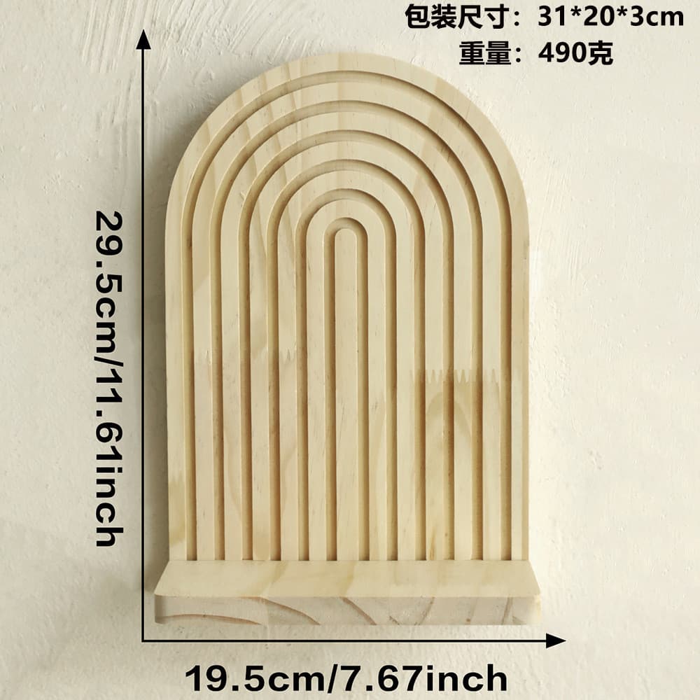 Fio Oval boêmio criativo madeira maciça parede vaso prateleira artesanato de madeira decoração para casa