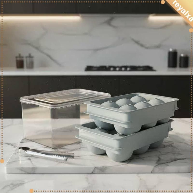 [Reyalxa] Esfera Esférica Para Fazer Gelo , Mini De Qualidade Alimentar , Bandeja De Resfriamento Rápido Entusiastas E F