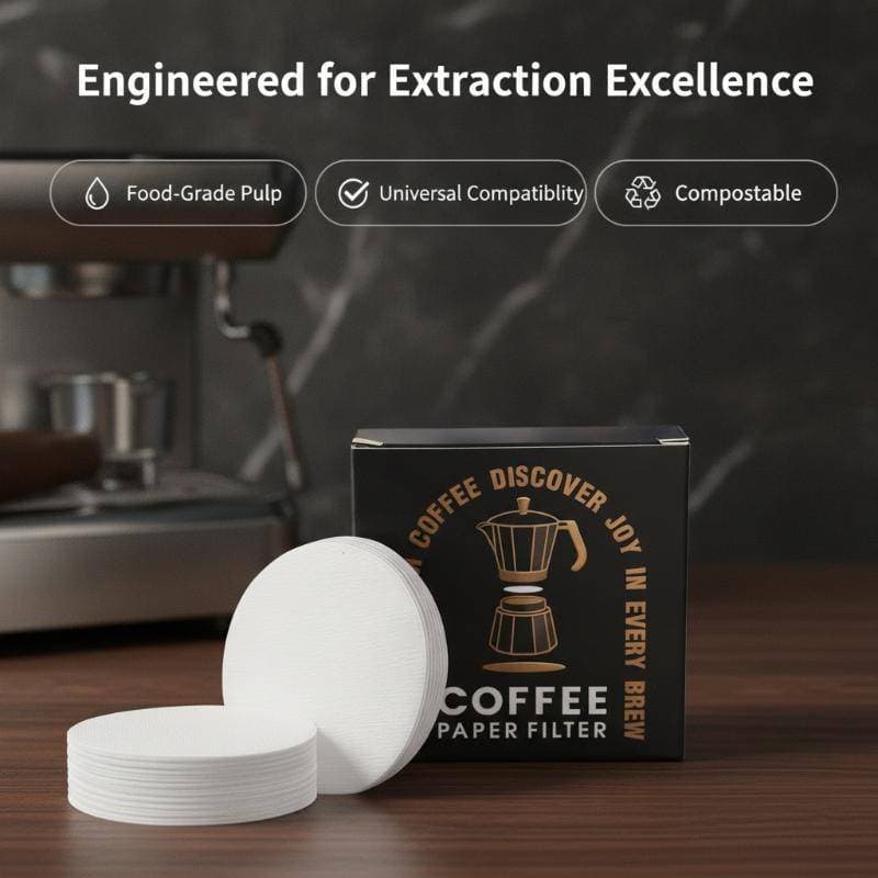 [Well HOME] Papel De Filtro De Café 100 Pa Filtros Descartáveis Não Branqueados Para Portaffiter Italiano Máquinas Expre