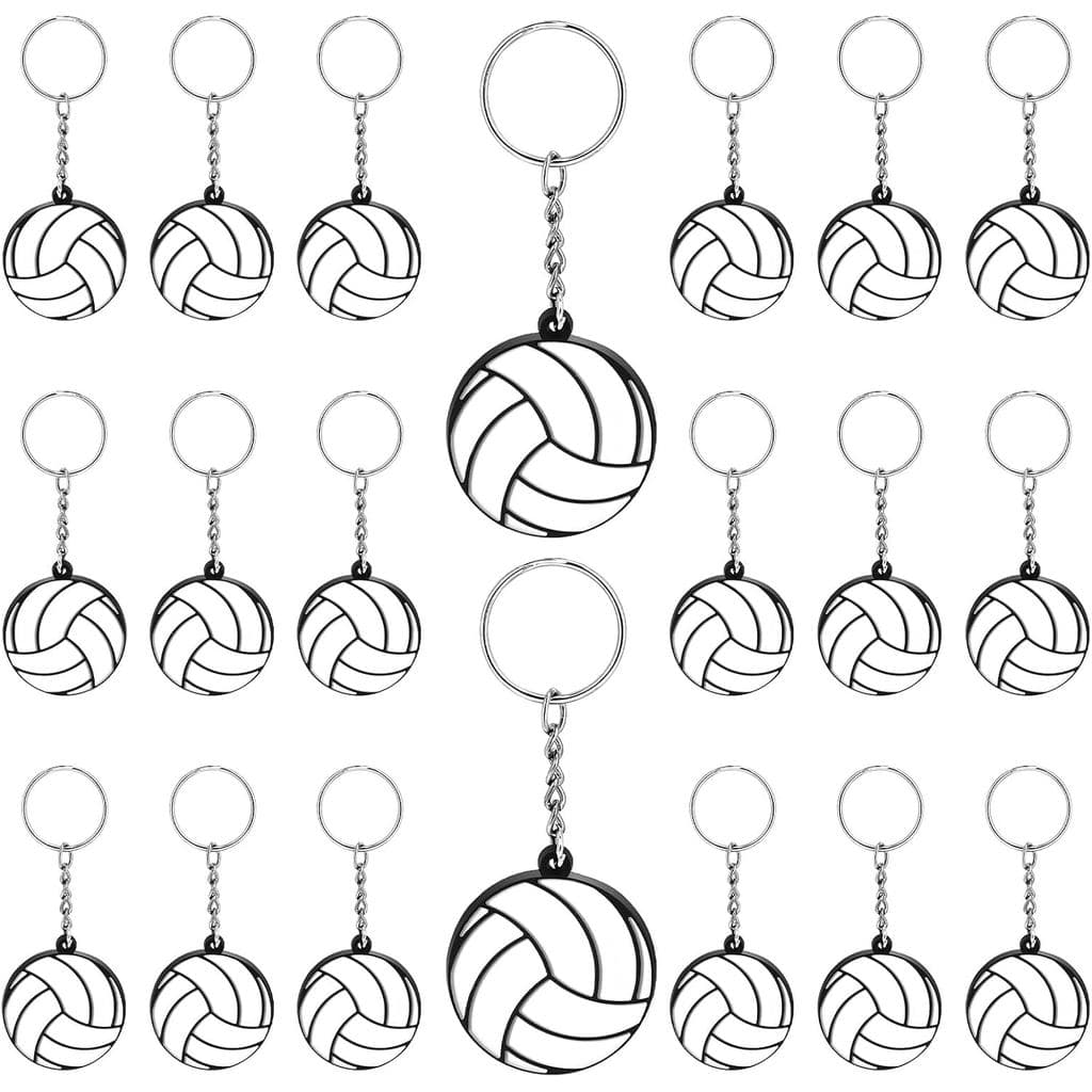 Pacote com 20 Chaveiros de Bolas Esportivas - Presentes para Equipes de Vôlei, Chaveiros Fofos para Escola, Recompensas
