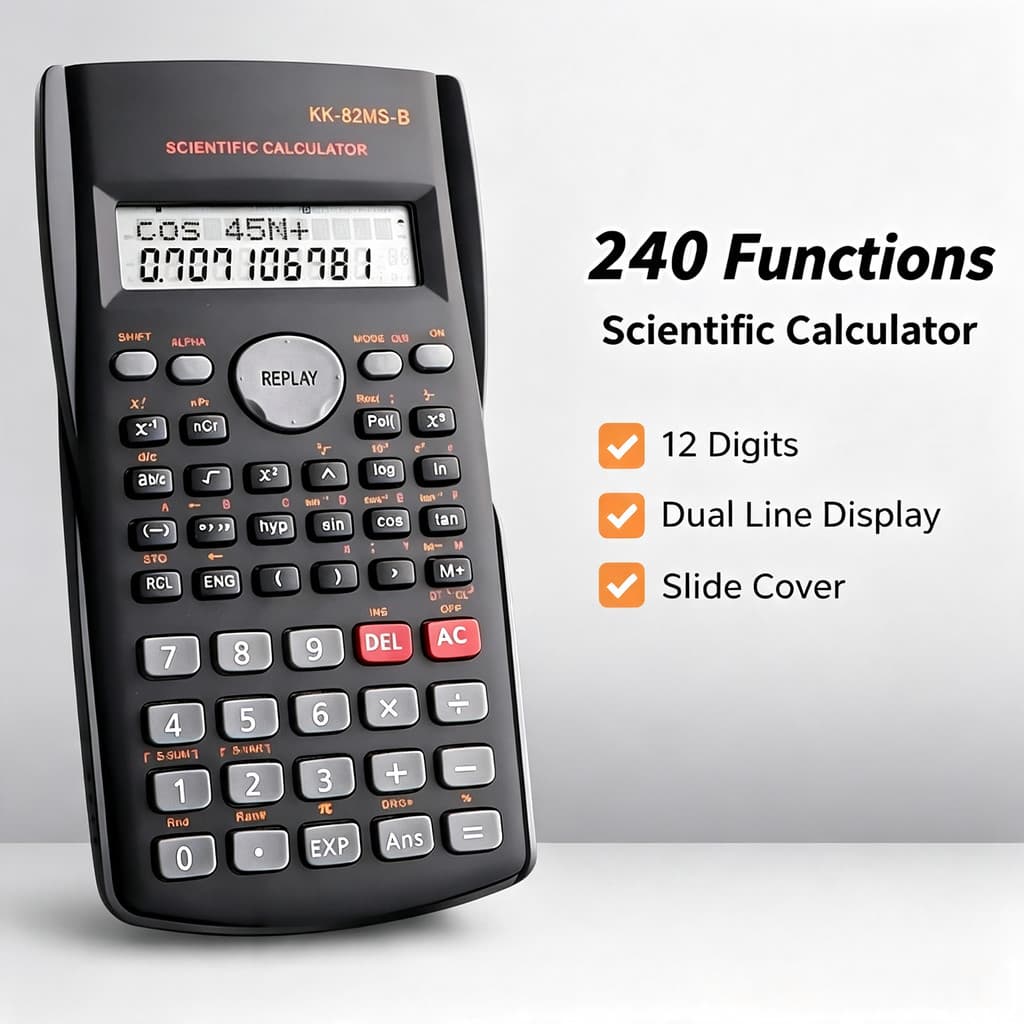 Calculadora Científica 240 Funções , Display De Linha Dupla De 12 Dígitos , Função De Contabilidade Para Exame De Estuda
