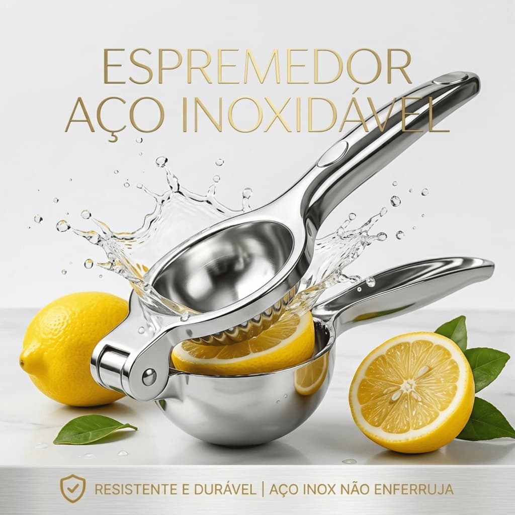 Espremedor de Limão Inox Manual Maciço Super Forte Utensilio para Cozinha Multiuso