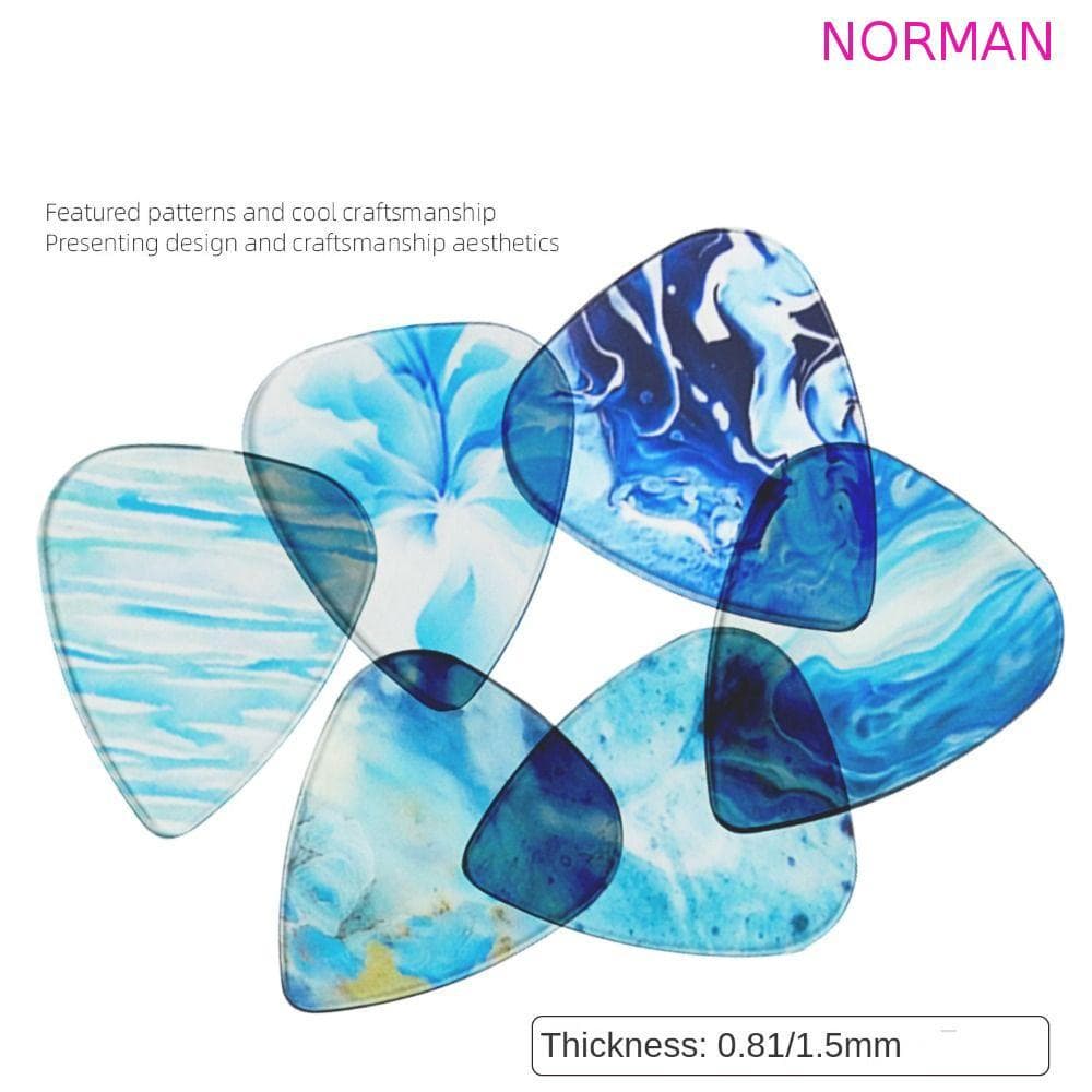 NORMAN 6 Peças De Palheta Para Guitarra Acústica , Palhetas Em Formato De Coração De 1.5 Mm , De Dedo Transparente Duráv