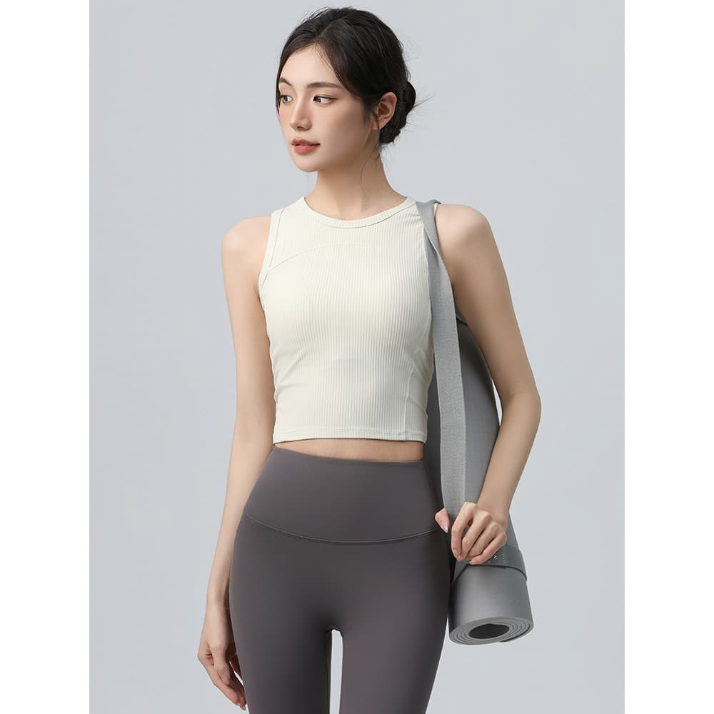 Colete esportivo feminino com almofada no peito, à prova de choque, alta intensidade, Pilates, treinamento, Yoga, costas