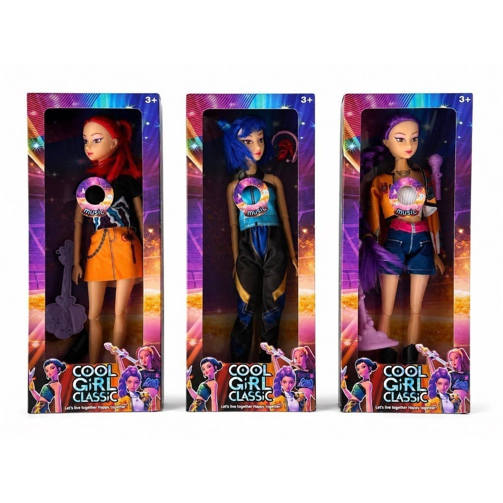 Kit 03 Boneca Kpop Demon Hunters Bonecas Guerreira Bonecas Luz E Som Rumi Mira Zoey