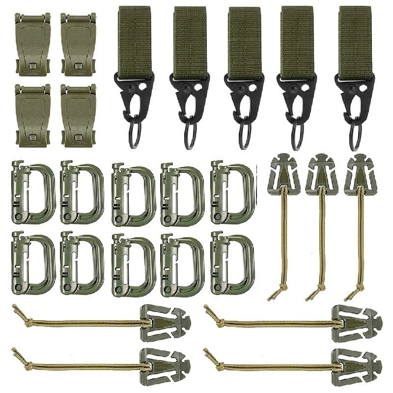 Kit De Acessórios MOLLE De 27 Unidades/13 , Fivela Elástica E Fixadores De Suporte De Malha Para Cinto De Colete De Moch