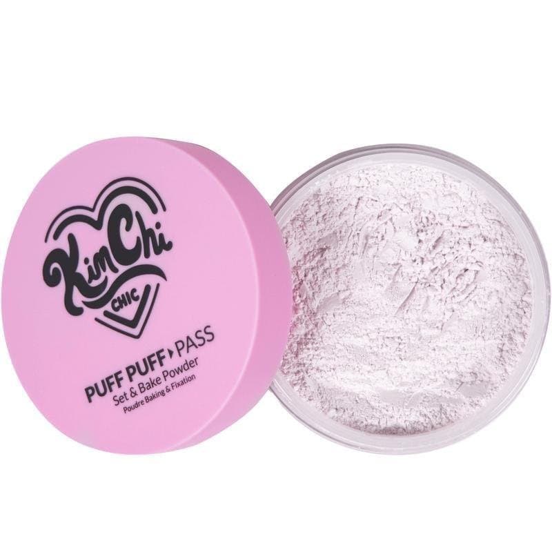 Conjunto de Pó Fixador KimChi Chic Puff Puff, contém pó de arroz e vitamina E, leve e translúcido, pó fixador.