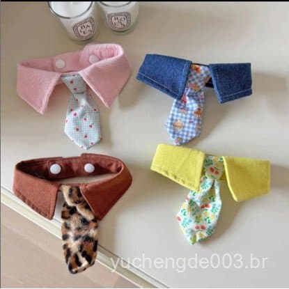 Coleira para cão de estimação, lenço para gato, gravata decorativa fofa e estilosa, bandana para cão pequeno, acessórios