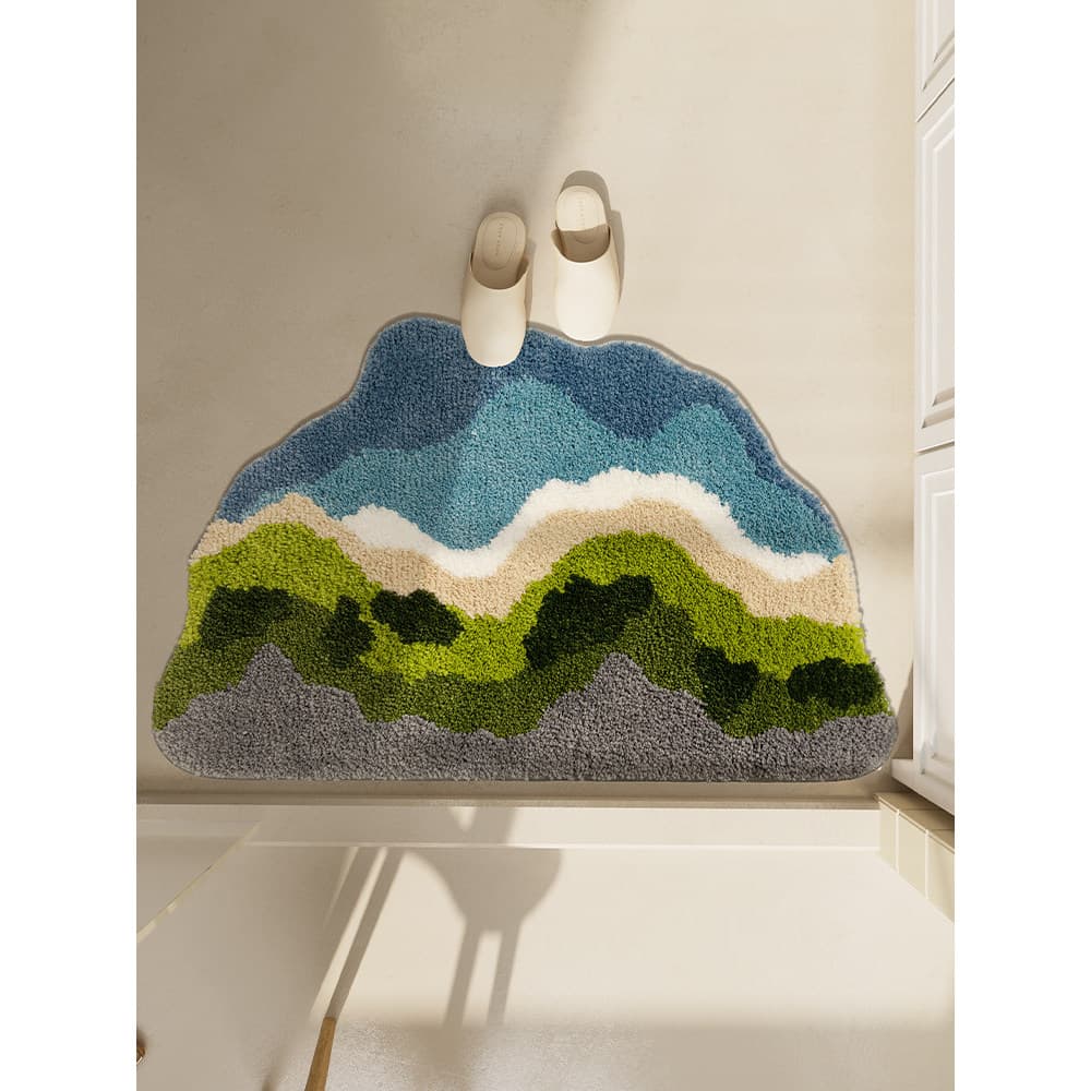 Nuvem porta do banheiro tapete de banheiro absorvente de pelúcia banheiro antiderrapante tapete de pé musgo