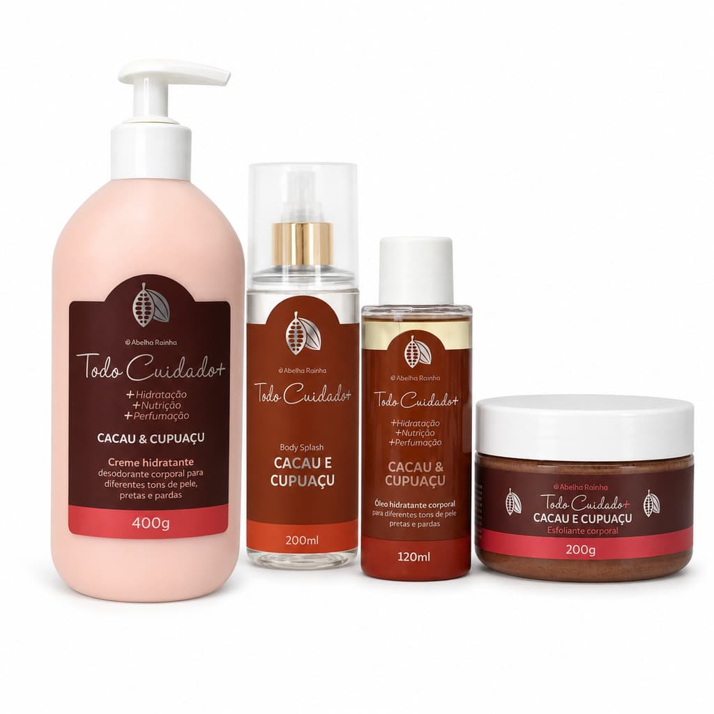 Kit Completo Todo Cuidado+ Cacau & Cupuaçu Com 4 Produtos Para Uma Rotina Completa De Cuidados