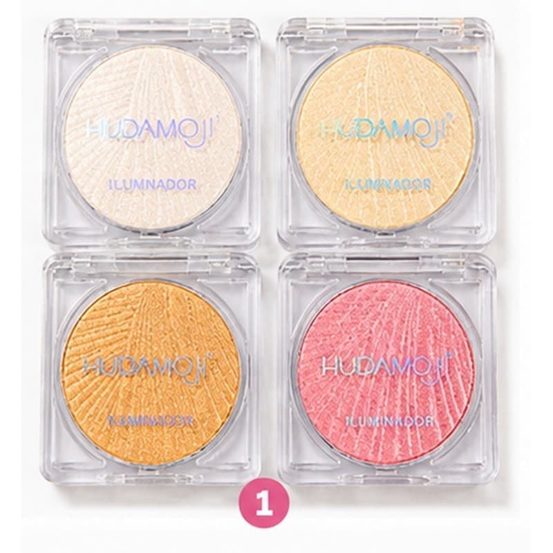 HudaMoji Blush e luminador Compacto Glow Alta Pigmentação Textura Sedosa Efeito Radiante Maquiagem Profissional