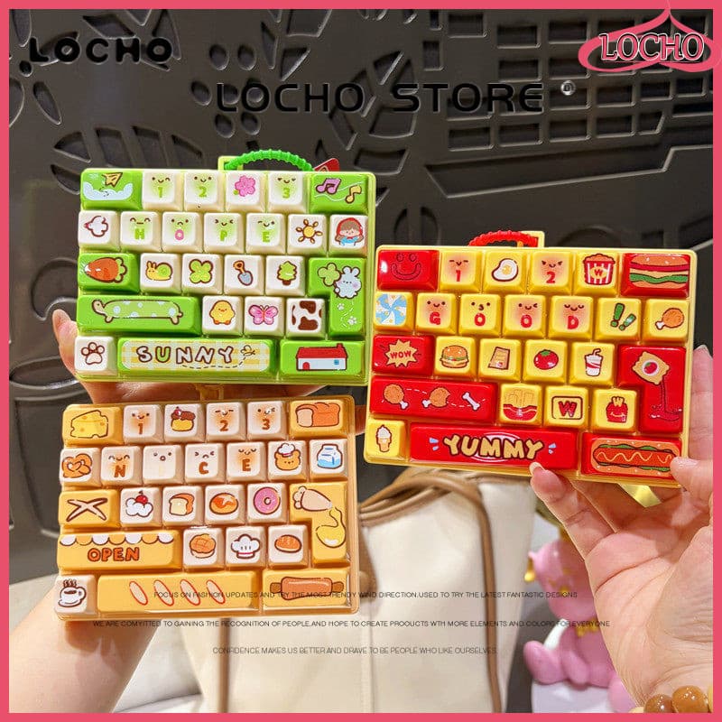 Chaveiro De Teclado De Descompressão Desenho Animado Bolsa Fofa Acessórios Pingente De Casal