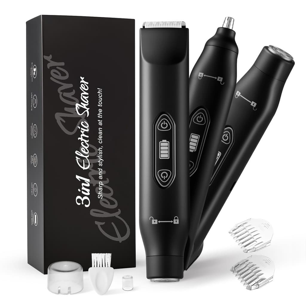 Barbeador elétrico três em um de duas cabeças, masculino, feminino, axilas, partes íntimas, à prova d'água, barbeador el