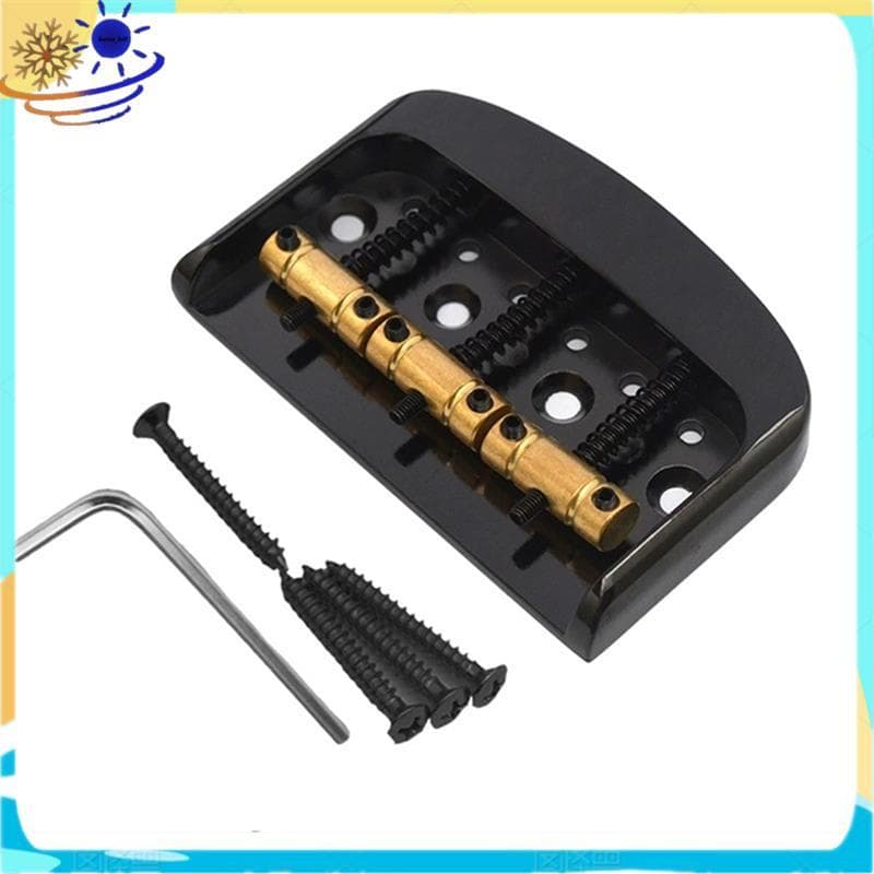 [Le's Shop] Ponte De Guitarra Elétrica Fixa Ajustável Com Sela De Latão 83x53mm Espaço De Corda 10.8mm