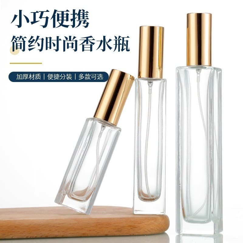 Frasco de perfume transparente de 30ml para recarga, frasco de vidro com pulverizador de encaixe, frasco de embalagem pa