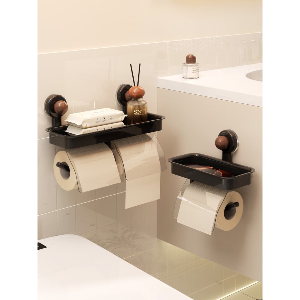 Estilo Medieval ventosa caixa de papel higiênico caixa de tecido à prova dwaterproof água toalete banheiro prateleira de