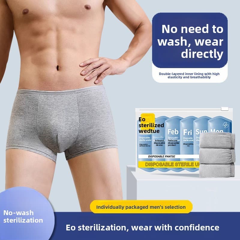 5 Pacotes De Cuecas Descartáveis Masculinas De Algodão , Boxer Sem Lavagem , Viagem De Negócios , Roupa Íntima Descartáv