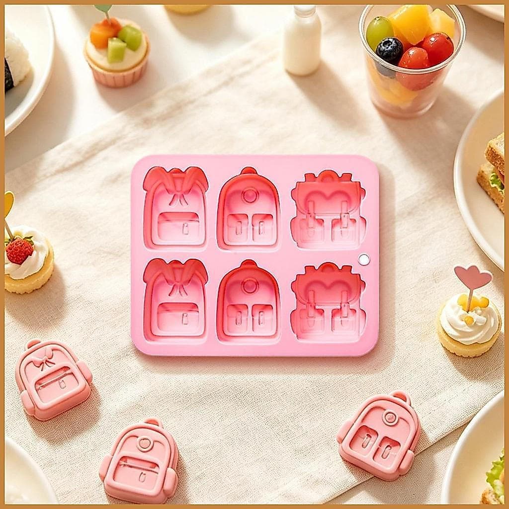Forma de gelo com 6 cavidades, forma para uísque de bar, forma de silicone reutilizável em formato de mochila, adequada