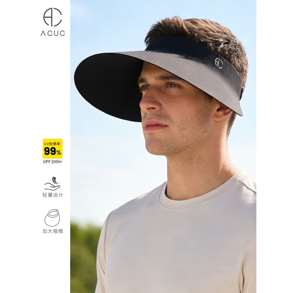 Chapéu de sol ACUC masculino Anti-ultravioleta circunferência da cabeça grande Topless ao ar livre verão aba grande chap
