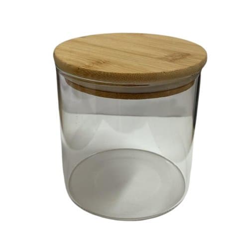 Pote Hermético Vidro Borossilicato 800ml Tampa Bambu Vedação Perfeita Conservação Alimentos