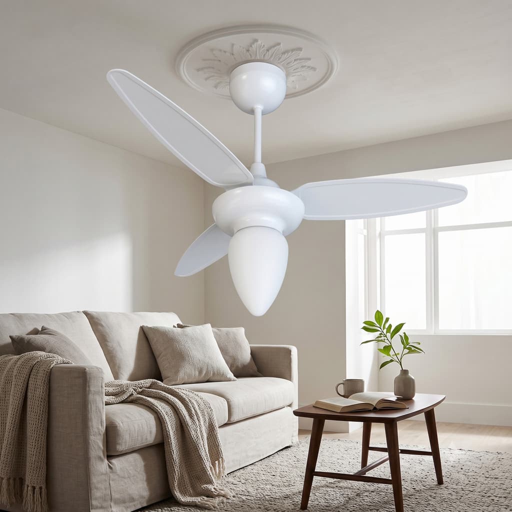 Ventilador de Teto Ventisol Wind Branco Inverter Bivolt Casa Sala Moderno Potente