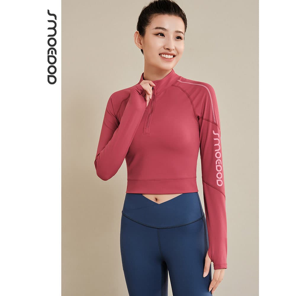 Gola com zíper Slim-fit moda Premium 2025 outono novo estilo esportes Yoga jaqueta feminina