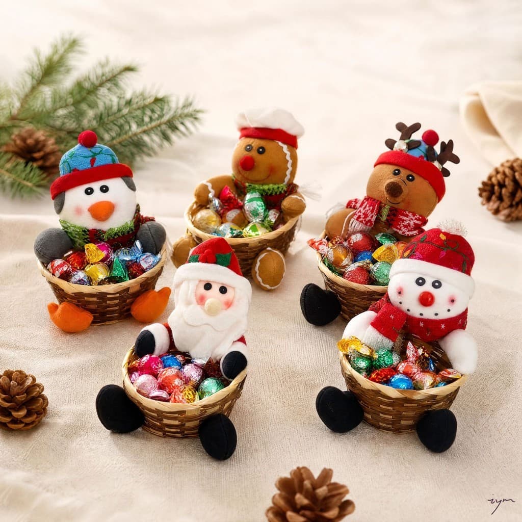 Cesta De Doces De Natal-Decorações Criativas De Mesa Para Presente De Feriado Infantil