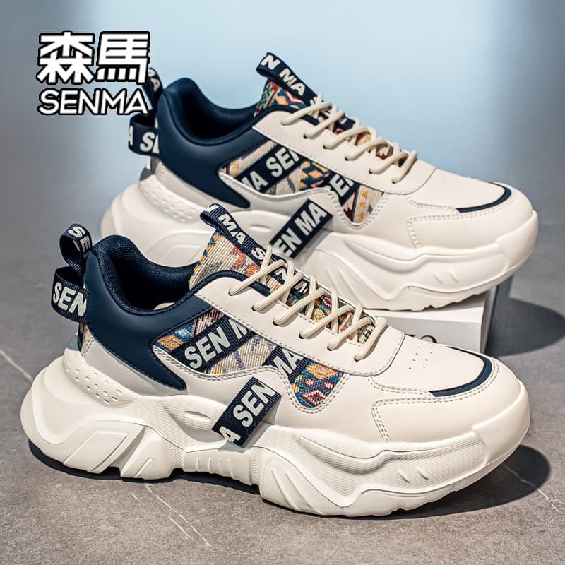 Senma sapatos masculinos 2026 novo estilo outono rua Wear sola grossa aumentando esportes All-Match nicho Design papai s