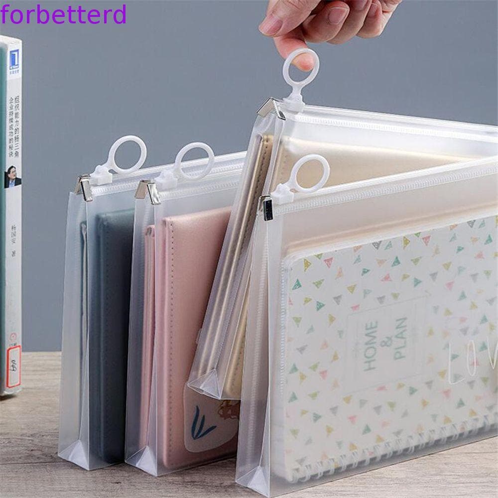 Suporte De Arquivo De Escritório PVC Mesa Armazenamento Zíper Bolsa Pastas Com B5 A4 A5 A6 Tamanho Pasta Bolsos