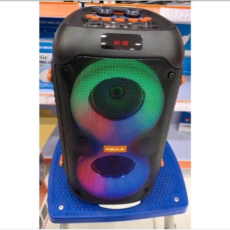 Caixa de Som Amplificada Bluetooth GRANDE 1217 FM USB KARAOKE LED 4'' x2 MIC POTENTE GRANDE