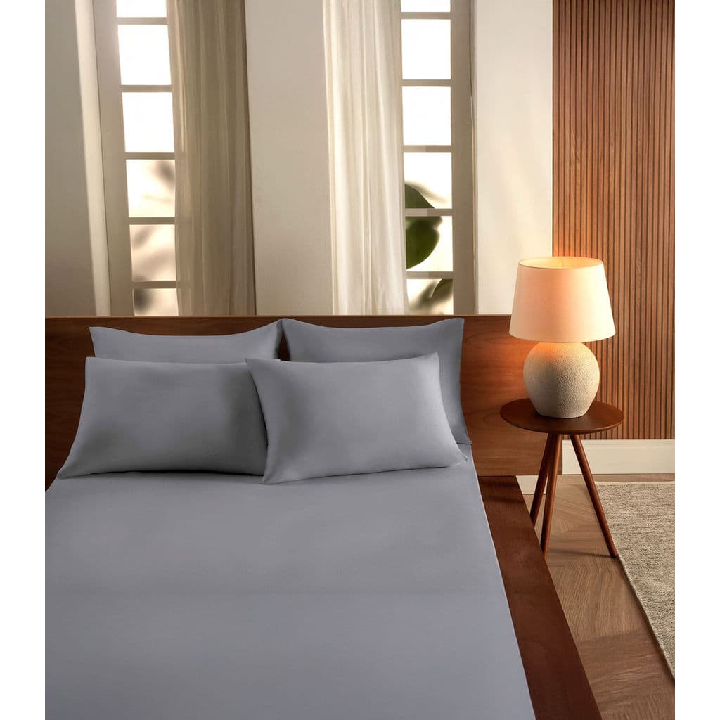 Jogo De Cama King Malha 3 Peças Liso Vivaldi Cinza