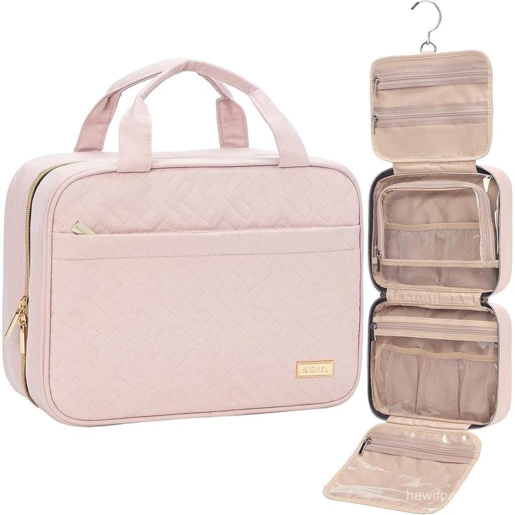 Bolsa de Viagem para Produtos de Higiene Pessoal NISHEL para Mulheres, Organizador de Maquiagem Portátil e Suspenso |