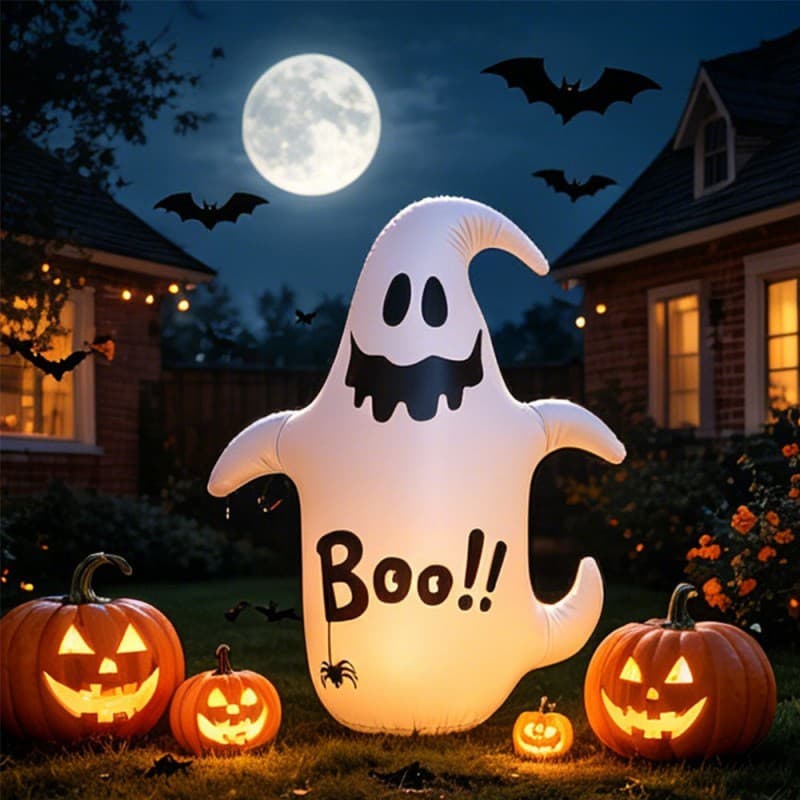 Halloween White Ghost Inflável-Decoração Externa Em PVC Para Pátio