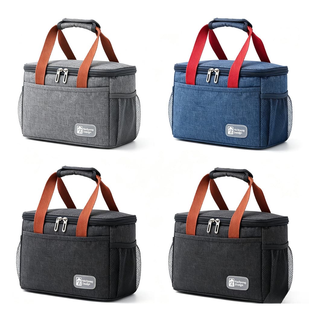 Bolsa de almoço com isolamento térmico espessada em tecido Oxford 300D, bolsa de isolamento térmico reutilizável antiinc