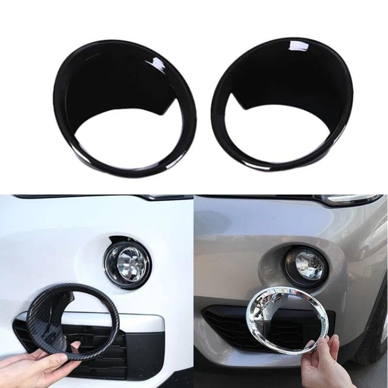 Estilo Do Carro Frente Luz De Nevoeiro Quadro Lâmpada Anel Capa Guarnição Apto Para BMW X1 F48 2016-2019 2 Pçs/Set ABS A
