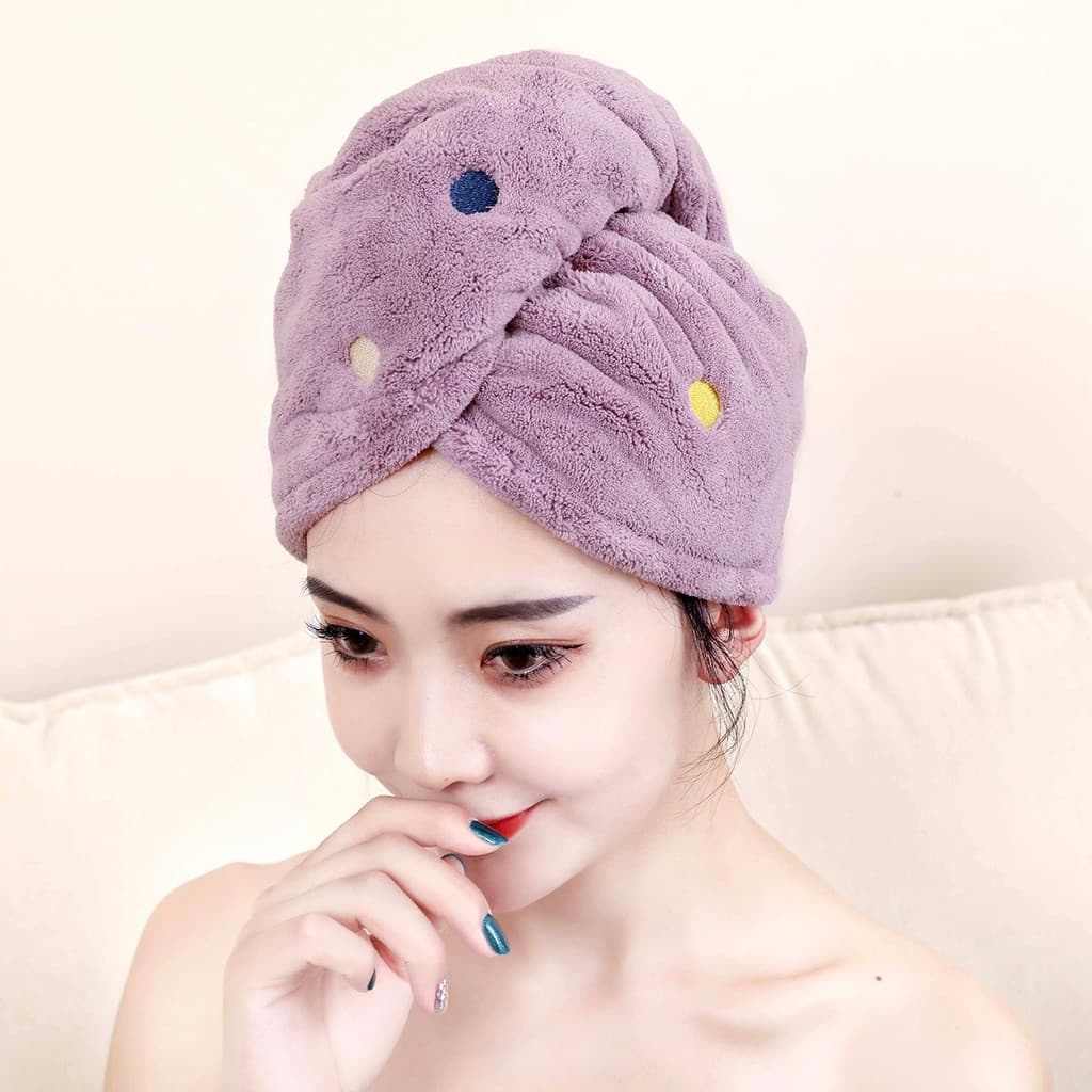Absorver água de secagem rápida engrossado Coral velo boné de secagem de cabelo crianças adulto Shampoo limpeza de cabel