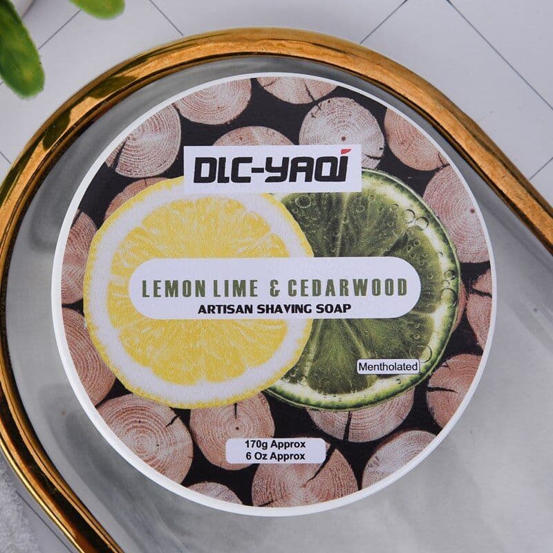 Importado limão cedro artesanal manteiga sabão de barbear refrescante Manual masculino creme de barbear molhado espuma d