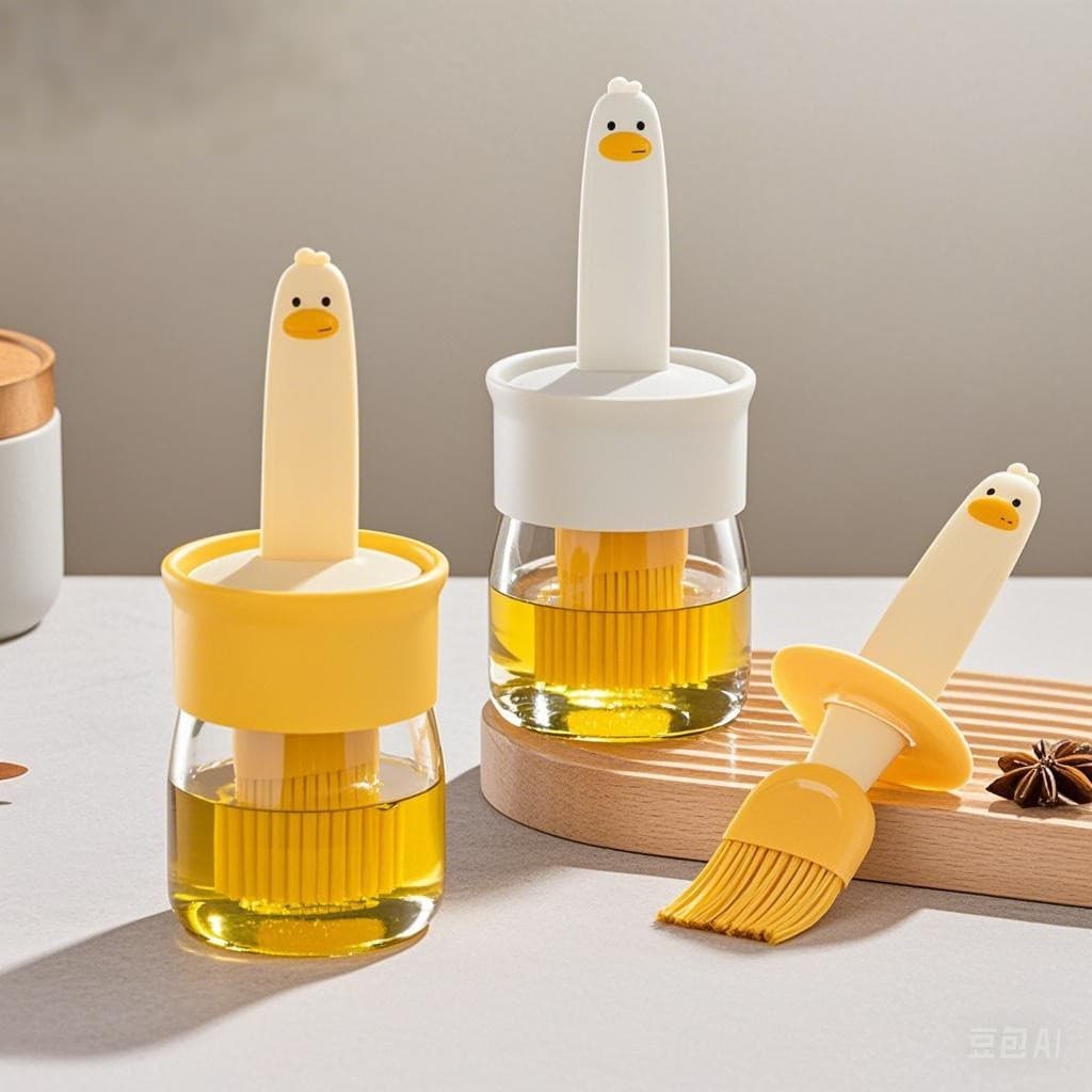 Yiwu pequeno produto escova de óleo garrafa de óleo Silicone grau alimentício garrafa de óleo de vidro resistente a alta