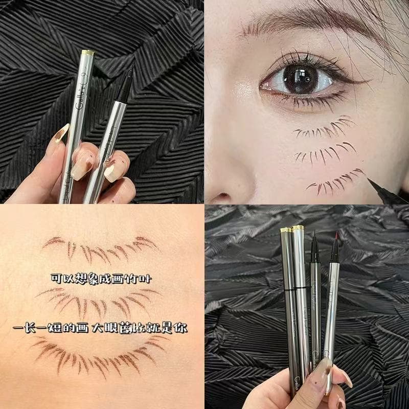 Simulação de pintura cílios inferiores ~ gellas caneta delineadora líquida ultrafina ponta de cabelo macio secagem rápid