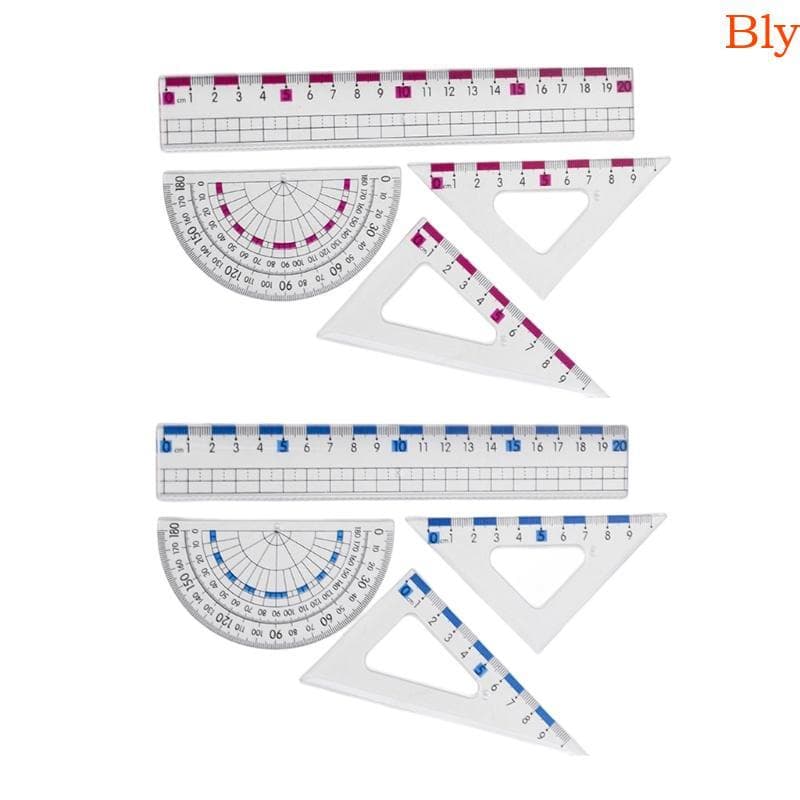 Conjunto De Ferramentas De Geometria Escolar Bly Com Régua Reta De Plástico Transferidor De Matemática Quadrado